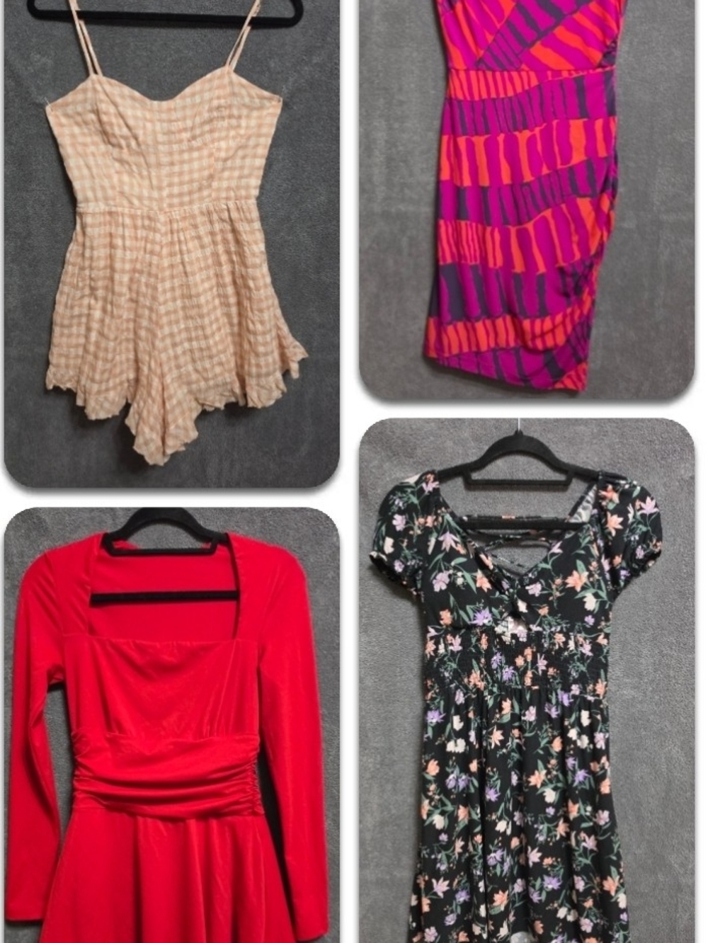 Small 3 Dress + 1 Romper Lot - Forever 21/Donna Morgan/No Boundaries